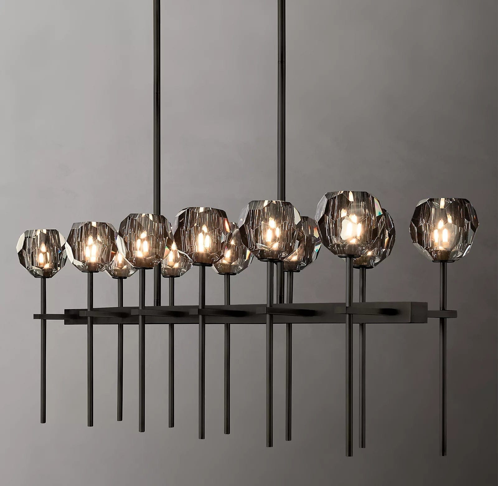 Boule Cristal Double Linear Chandelier 60" by Franing - Boule .Chandelier .SHOP ALL .crystal chandelier，Island counter/dining room