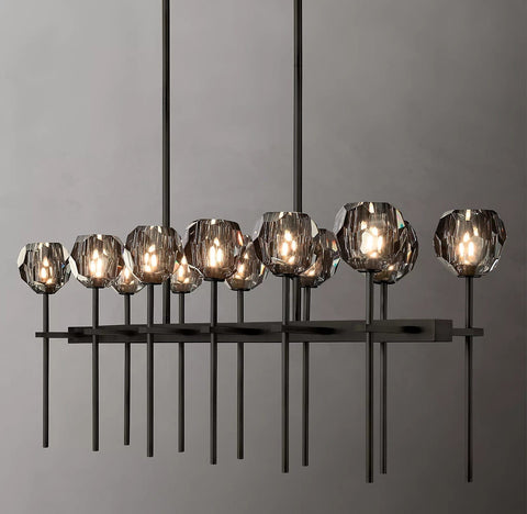 Boule Cristal Double Linear Chandelier 60" by Franing - Boule .Chandelier .SHOP ALL .crystal chandelier，Island counter/dining room