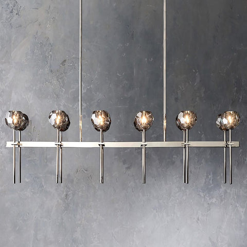 Boule Cristal Double Linear Chandelier 60" by Franing - Boule .Chandelier .SHOP ALL .crystal chandelier，Island counter/dining room