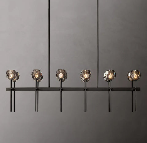 Boule Cristal Double Linear Chandelier 60" by Franing - Boule .Chandelier .SHOP ALL .crystal chandelier，Island counter/dining room