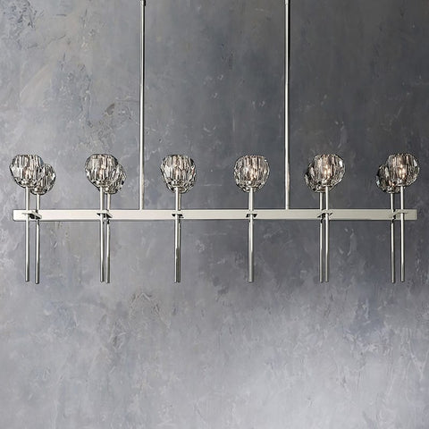 Boule Cristal Double Linear Chandelier 60" by Franing - Boule .Chandelier .SHOP ALL .crystal chandelier，Island counter/dining room