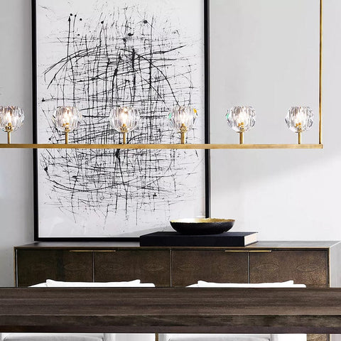 Boule Cristal Linear Chandelier 48" by Franing - Boule .Chandelier .SHOP ALL .crystal chandelier，Island counter/dining room
