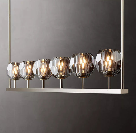 Boule Cristal Linear Chandelier 60" by Franing - Boule .Chandelier .SHOP ALL .crystal chandelier，Island counter/dining room
