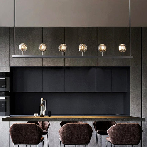 Boule Cristal Linear Chandelier 60" by Franing - Boule .Chandelier .SHOP ALL .crystal chandelier，Island counter/dining room