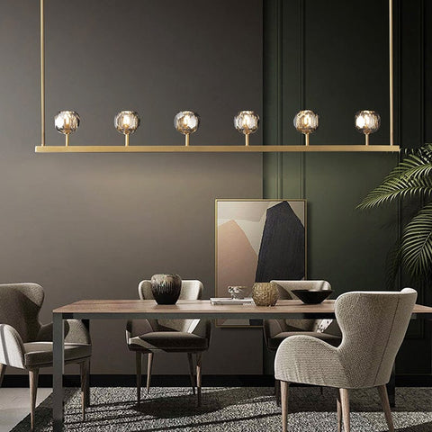 Boule Cristal Linear Chandelier 60" by Franing - Boule .Chandelier .SHOP ALL .crystal chandelier，Island counter/dining room
