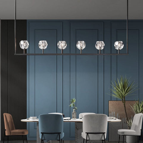 Boule Cristal Linear Chandelier 60" by Franing - Boule .Chandelier .SHOP ALL .crystal chandelier，Island counter/dining room