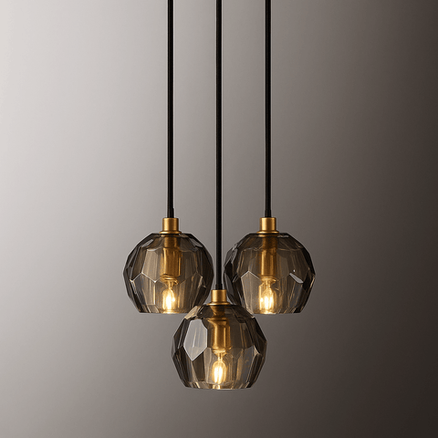 Boule Crystal Round Cluster 3 Lights Pendant by Franing - Boule .Chandelier .SHOP ALL .crystal chandelier，Island counter/dining room