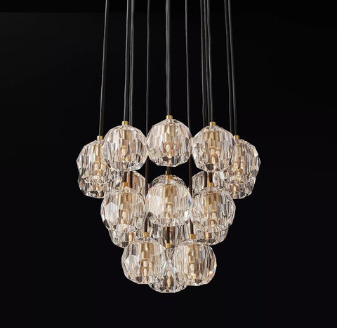 Boule Crystal Round Cluster Chandelier 19" by Franing - Chandelier,SHOP ALL,crystal chandelier,Ceiling