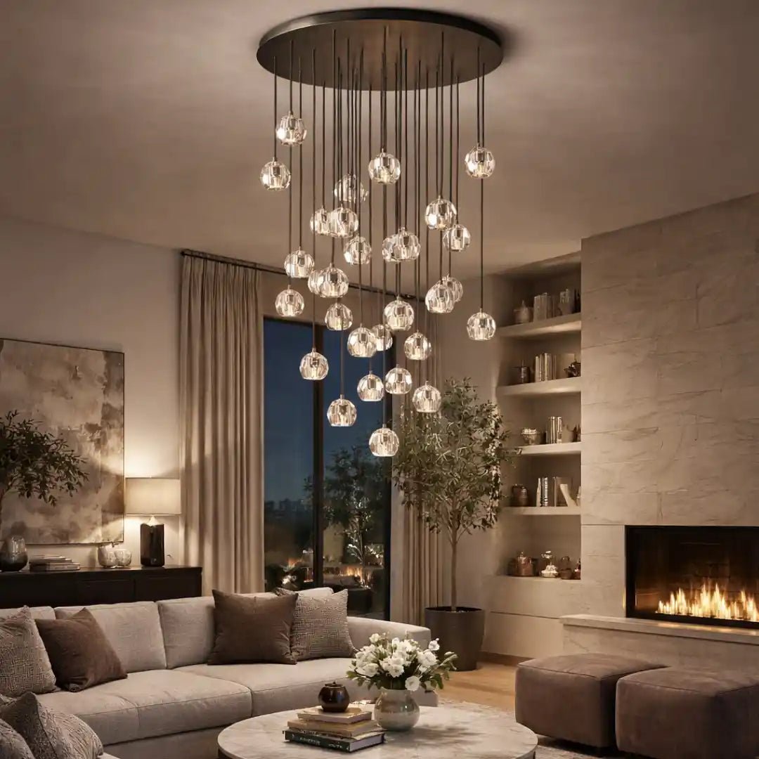 Boule Crystal Round Cluster Chandelier 40" by Franing - Chandelier,SHOP ALL,crystal chandelier,Ceiling