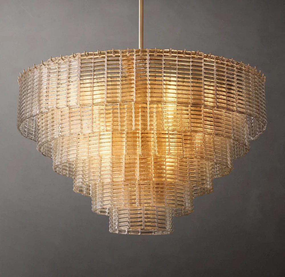 Siren CLEAR ROUND GLASS  CHANDELIER 41" 36'' - Franing