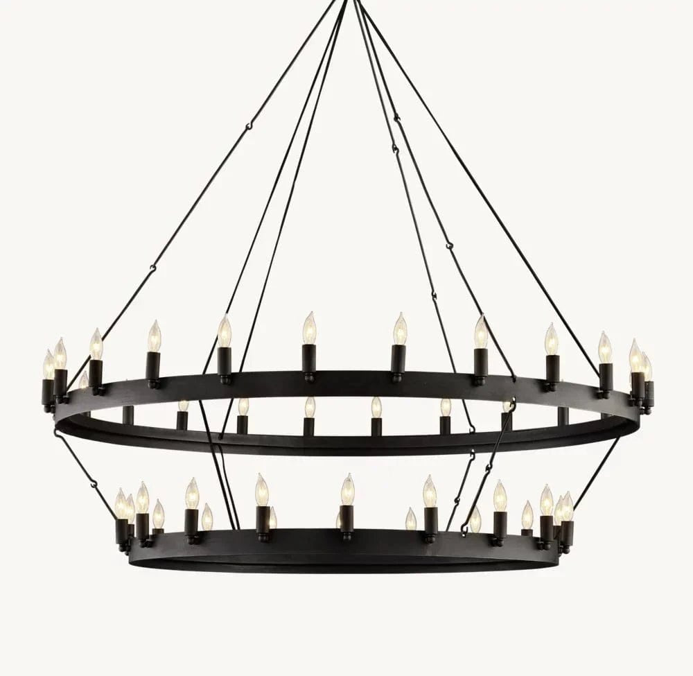 Caminy Vintage Candelabra 2 - Tier Chandelier 38" 50" 63" 71" by Franing - Chandelier,SHOP ALL,metal chandelier,Farmhouse