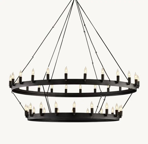 Caminy Vintage Candelabra 2 - Tier Chandelier 38" 50" 63" 71" by Franing - Chandelier,SHOP ALL,metal chandelier,Farmhouse