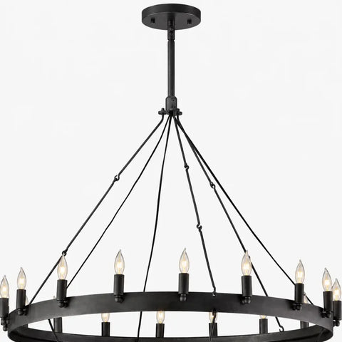 Caminy Vintage Candelabra 2 - Tier Chandelier 38" 50" 63" 71" by Franing - Chandelier,SHOP ALL,metal chandelier,Farmhouse