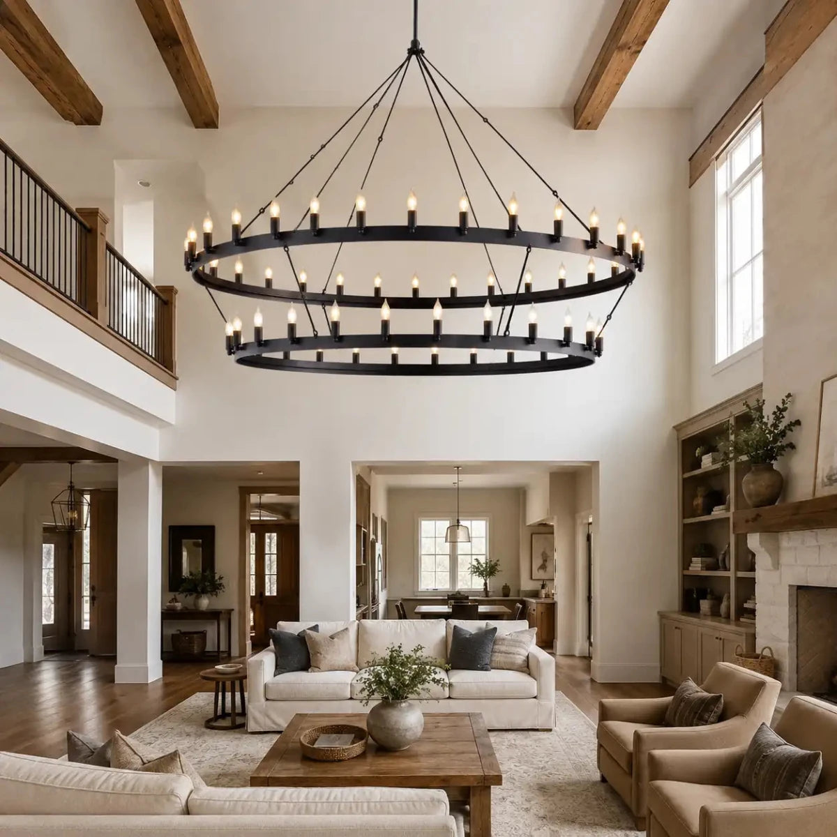 Caminy Vintage Candelabra 2 - Tier Chandelier 38" 50" 63" 71" by Franing - Chandelier,SHOP ALL,metal chandelier,Farmhouse