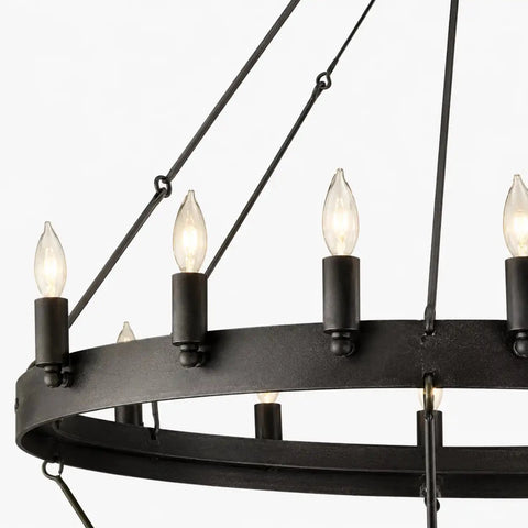 Caminy Vintage Candelabra 2 - Tier Chandelier 38" 50" 63" 71" by Franing - Chandelier,SHOP ALL,metal chandelier,Farmhouse