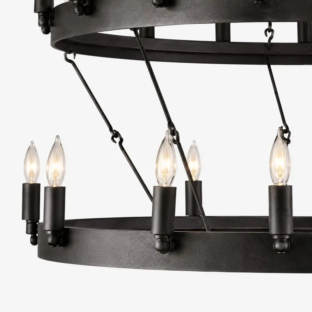 Caminy Vintage Candelabra 2 - Tier Chandelier 38" 50" 63" 71" by Franing - Chandelier,SHOP ALL,metal chandelier,Farmhouse