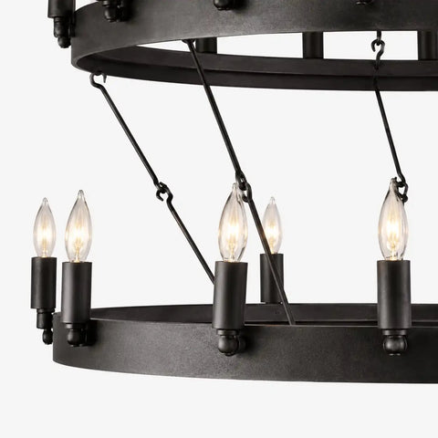 Caminy Vintage Candelabra 2 - Tier Chandelier 38" 50" 63" 71" by Franing - Chandelier,SHOP ALL,metal chandelier,Farmhouse