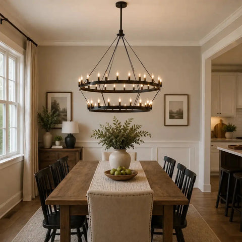 Caminy Vintage Candelabra 2 - Tier Chandelier 38" 50" 63" 71" by Franing - Chandelier,SHOP ALL,metal chandelier,Farmhouse