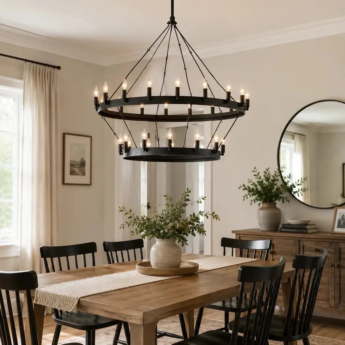 Caminy Vintage Candelabra 2 - Tier Chandelier 38" 50" 63" 71" by Franing - Chandelier,SHOP ALL,metal chandelier,Farmhouse
