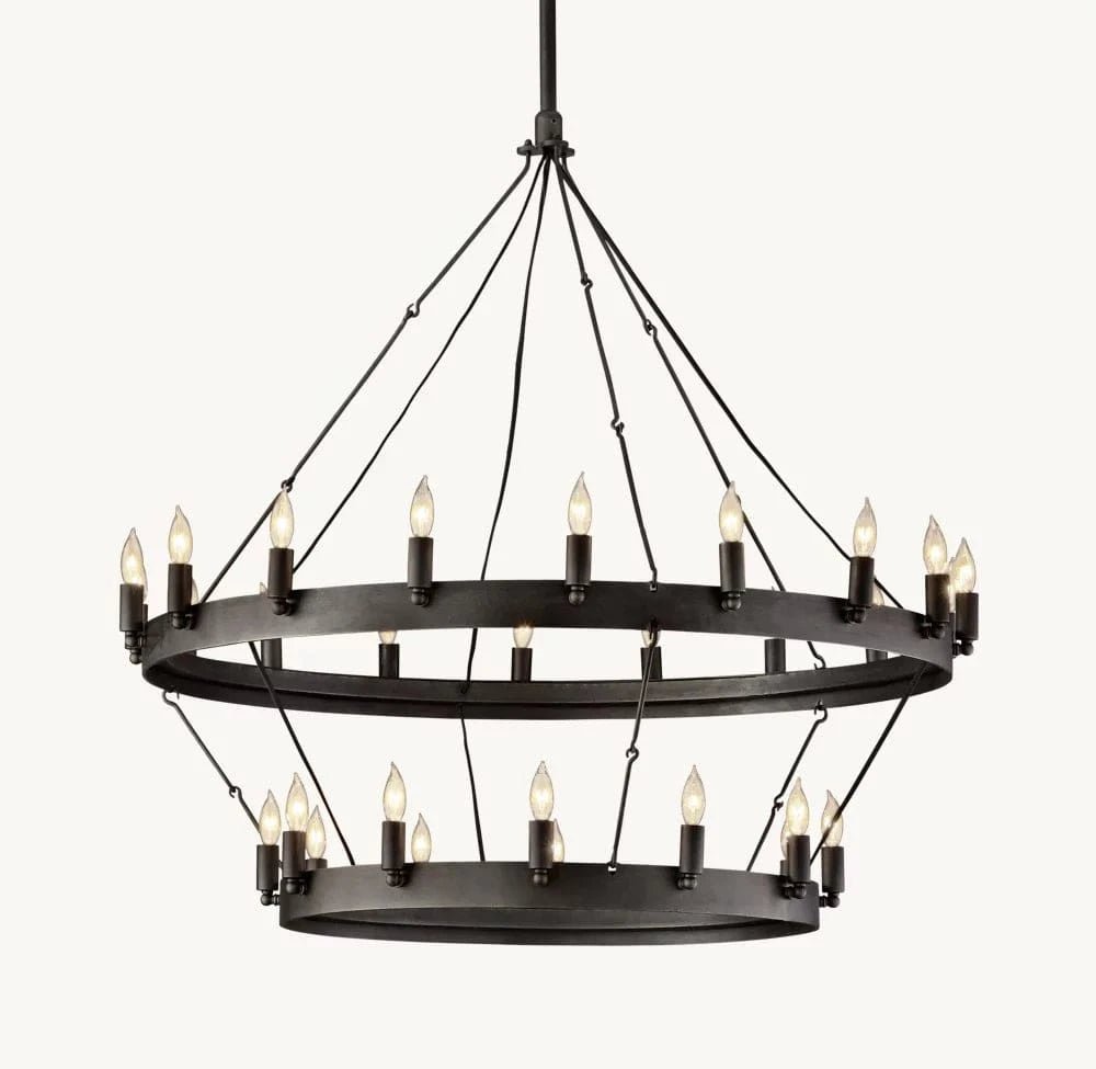Caminy Vintage Candelabra 2 - Tier Chandelier 38" 50" 63" 71" by Franing - Chandelier,SHOP ALL,metal chandelier,Farmhouse