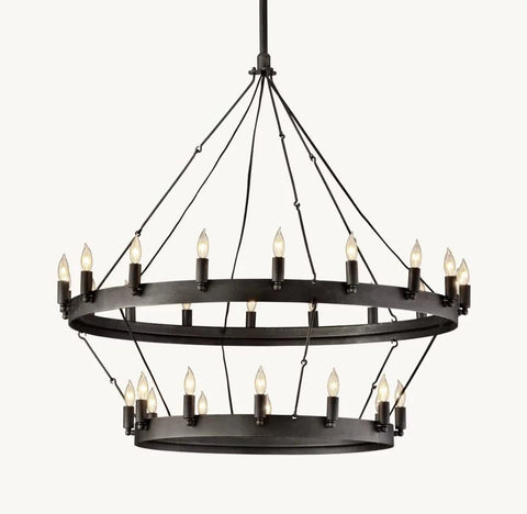 Caminy Vintage Candelabra 2 - Tier Chandelier 38" 50" 63" 71" by Franing - Chandelier,SHOP ALL,metal chandelier,Farmhouse