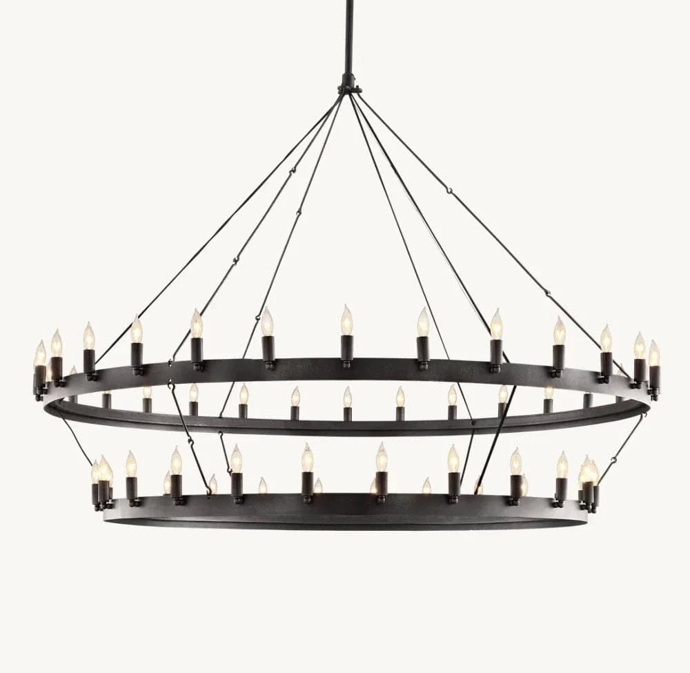 Caminy Vintage Candelabra 2 - Tier Chandelier 38" 50" 63" 71" by Franing - Chandelier,SHOP ALL,metal chandelier,Farmhouse