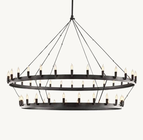 Caminy Vintage Candelabra 2 - Tier Chandelier 38" 50" 63" 71" by Franing - Chandelier,SHOP ALL,metal chandelier,Farmhouse