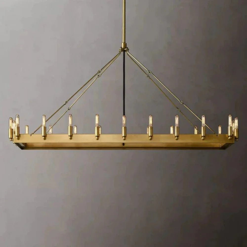 Caminy Vintage Filament Rectangular Chandelier by Franing - Chandelier,SHOP ALL,metal chandelier,Farmhouse