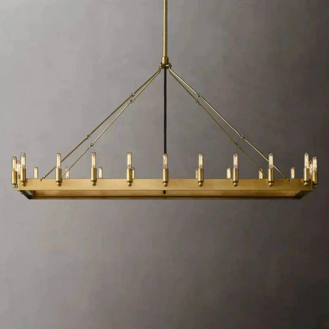 Caminy Vintage Filament Rectangular Chandelier by Franing - Chandelier,SHOP ALL,metal chandelier,Farmhouse