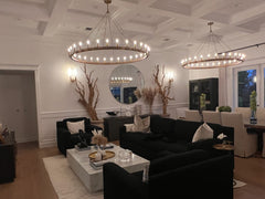 Caminy Vintage Filament Round Chandelier 26” 38“ 50” 60“ 73” by Franing - Chandelier,SHOP ALL,metal chandelier,Farmhouse