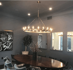 Caminy Vintage Filament Round Chandelier 26” 38“ 50” 60“ 73” by Franing - Chandelier,SHOP ALL,metal chandelier,Farmhouse