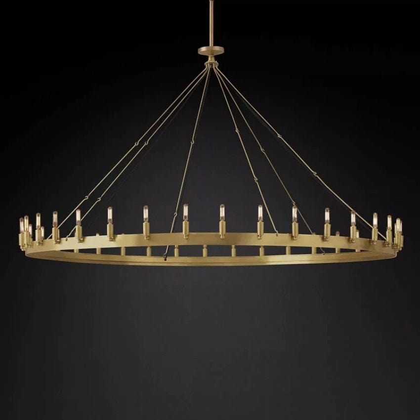 Caminy Vintage Filament Round Chandelier 26” 38“ 50” 60“ 73” by Franing - Chandelier,SHOP ALL,metal chandelier,Farmhouse