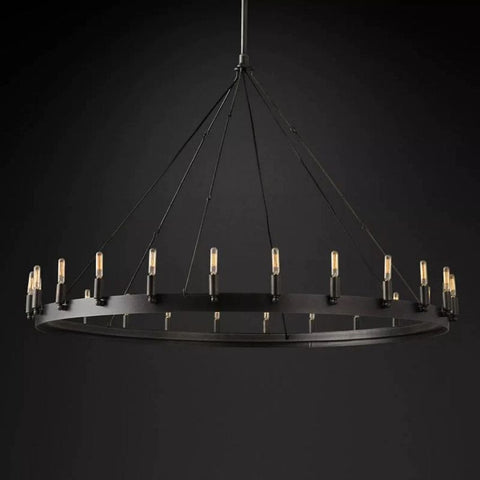 Caminy Vintage Filament Round Chandelier 26” 38“ 50” 60“ 73” by Franing - Chandelier,SHOP ALL,metal chandelier,Farmhouse