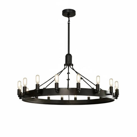 Caminy Vintage Filament Round Chandelier 26” 38“ 50” 60“ 73” by Franing - Chandelier,SHOP ALL,metal chandelier,Farmhouse