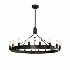 Caminy Vintage Filament Round Chandelier 26” 38“ 50” 60“ 73” by Franing - Chandelier,SHOP ALL,metal chandelier,Farmhouse
