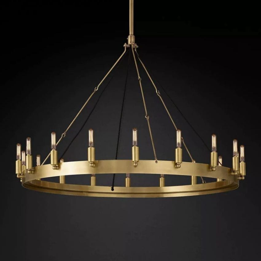 Caminy Vintage Filament Round Chandelier 26” 38“ 50” 60“ 73” by Franing - Chandelier,SHOP ALL,metal chandelier,Farmhouse