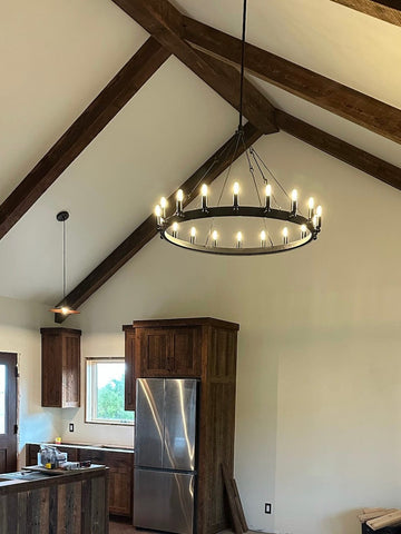 Caminy Vintage Filament Round Chandelier 26” 38“ 50” 60“ 73” by Franing - Chandelier,SHOP ALL,metal chandelier,Farmhouse
