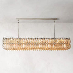 Chiara Clear Glass Rectangular Chandelier 74" by Franing - chiaray,SHOP ALL,Chandelier,glass chandelier，Island counter/dining room