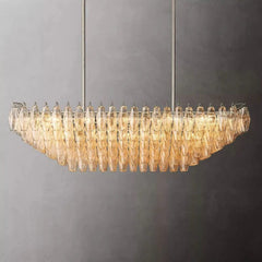 Chiara Glass Multi - Tier Rectangular Chandelier 54"W by Franing - chiaray,SHOP ALL,Chandelier,glass chandelier，Island counter/dining room