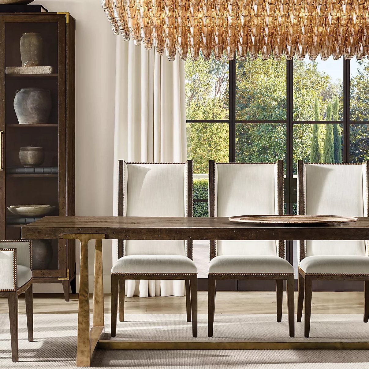 Chiara Glass Multi - Tier Rectangular Chandelier 54"W by Franing - chiaray,SHOP ALL,Chandelier,glass chandelier，Island counter/dining room