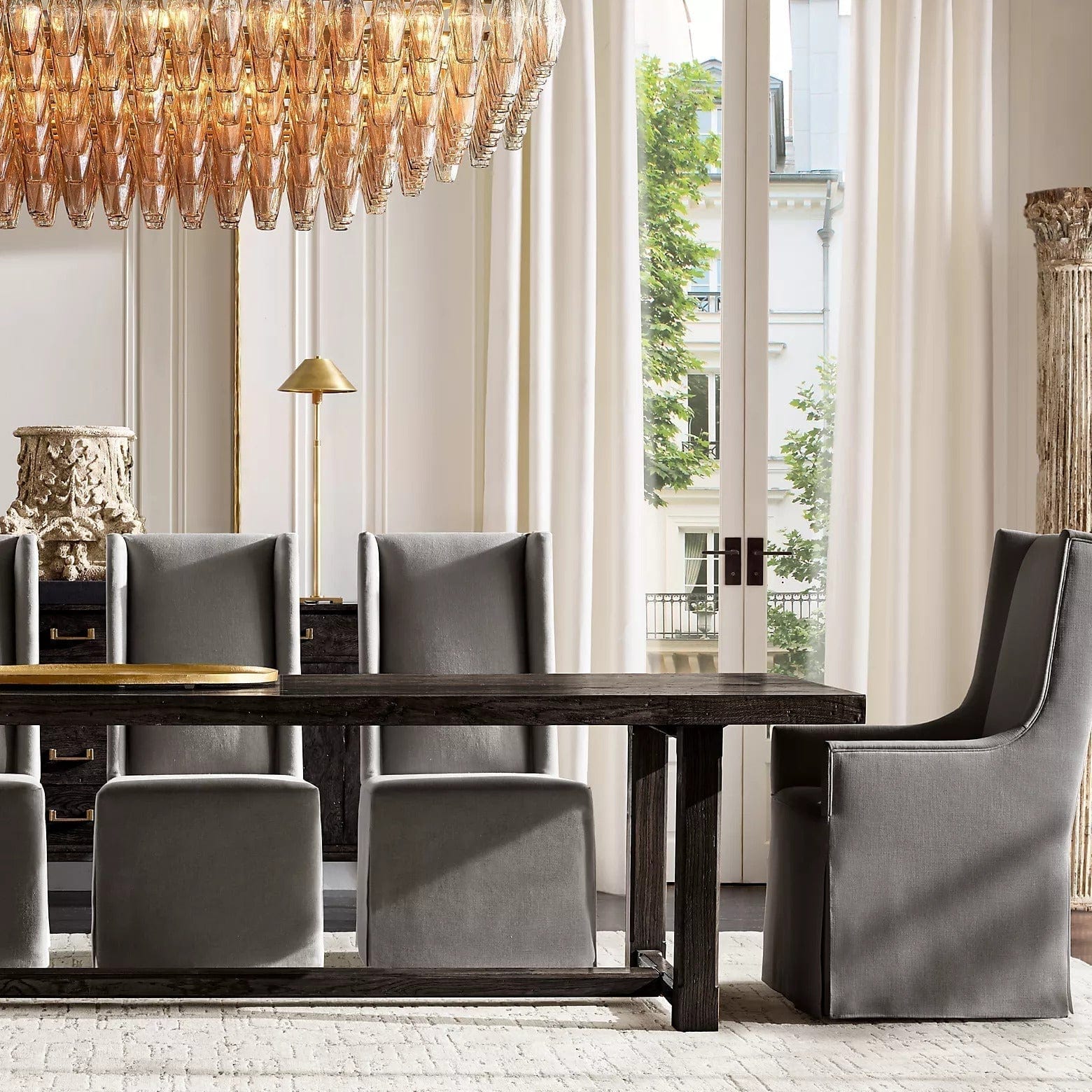 Chiara Glass Multi - Tier Rectangular Chandelier 54"W by Franing - chiaray,SHOP ALL,Chandelier,glass chandelier，Island counter/dining room