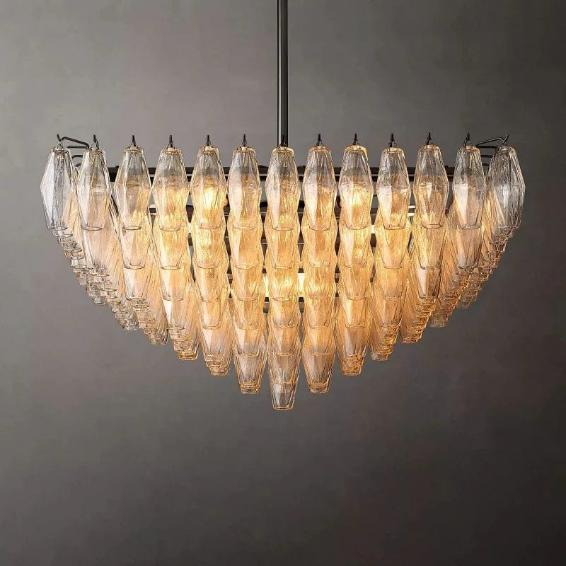 Chiara Glass Multi - Tier Square Chandelier 32"SQ by Franing - chiaray,SHOP ALL,Chandelier,glass chandelier