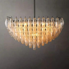 Chiara Glass Multi - Tier Square Chandelier 32"SQ by Franing - chiaray,SHOP ALL,Chandelier,glass chandelier