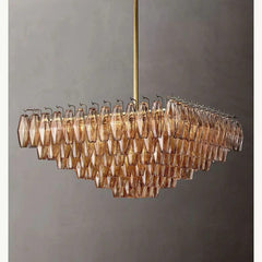 Chiara Glass Multi - Tier Square Chandelier 32"SQ by Franing - chiaray,SHOP ALL,Chandelier,glass chandelier