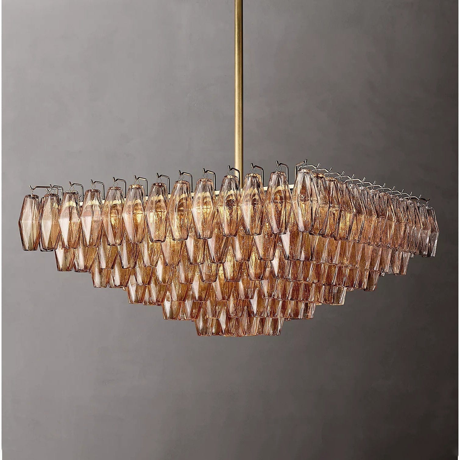 Chiara Glass Multi - Tier Square Chandelier 32"SQ by Franing - chiaray,SHOP ALL,Chandelier,glass chandelier