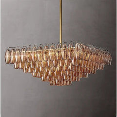 Chiara Glass Multi - Tier Square Chandelier 32"SQ by Franing - chiaray,SHOP ALL,Chandelier,glass chandelier