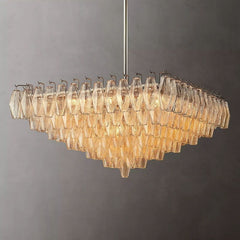Chiara Glass Multi - Tier Square Chandelier 32"SQ by Franing - chiaray,SHOP ALL,Chandelier,glass chandelier