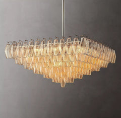 Chiara Glass Multi - Tier Square Chandelier 32"SQ by Franing - chiaray,SHOP ALL,Chandelier,glass chandelier