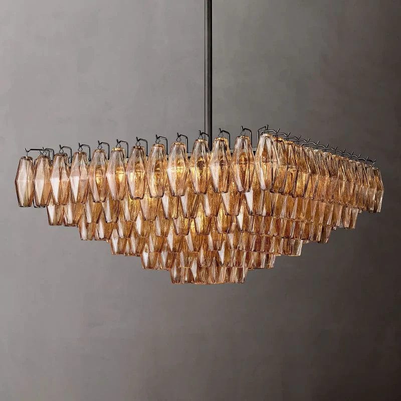 Chiara Glass Multi - Tier Square Chandelier 32"SQ by Franing - chiaray,SHOP ALL,Chandelier,glass chandelier