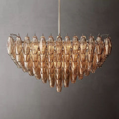 Chiara Glass Multi - Tier Square Chandelier 32"SQ by Franing - chiaray,SHOP ALL,Chandelier,glass chandelier
